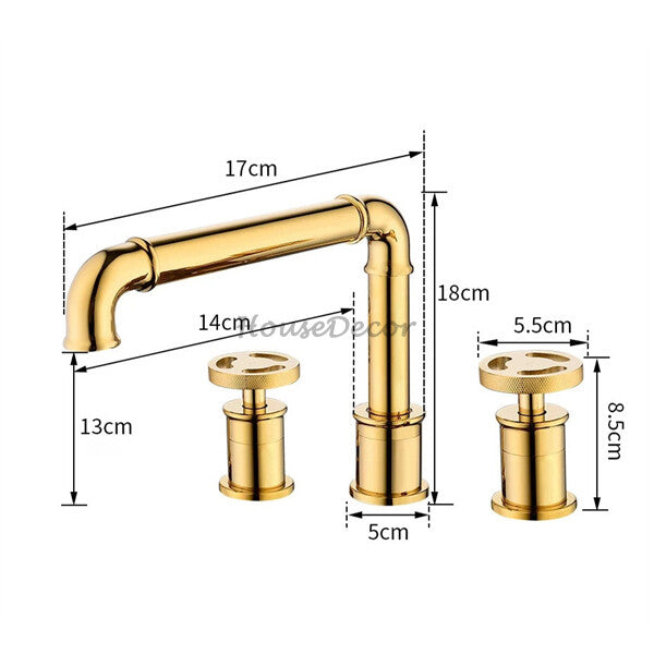 Modern Brass bath shower mixer tap dual handle control additional view