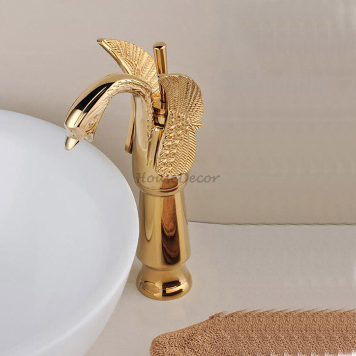 Gold Brass bath shower mixer tap single lever control main view