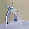 Chrome bath shower mixer tap waterfall spout main view