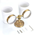 Brass toothbrush holder wall mounted design detail view