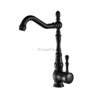 Black kitchen sink mixer tap swivel spout main view