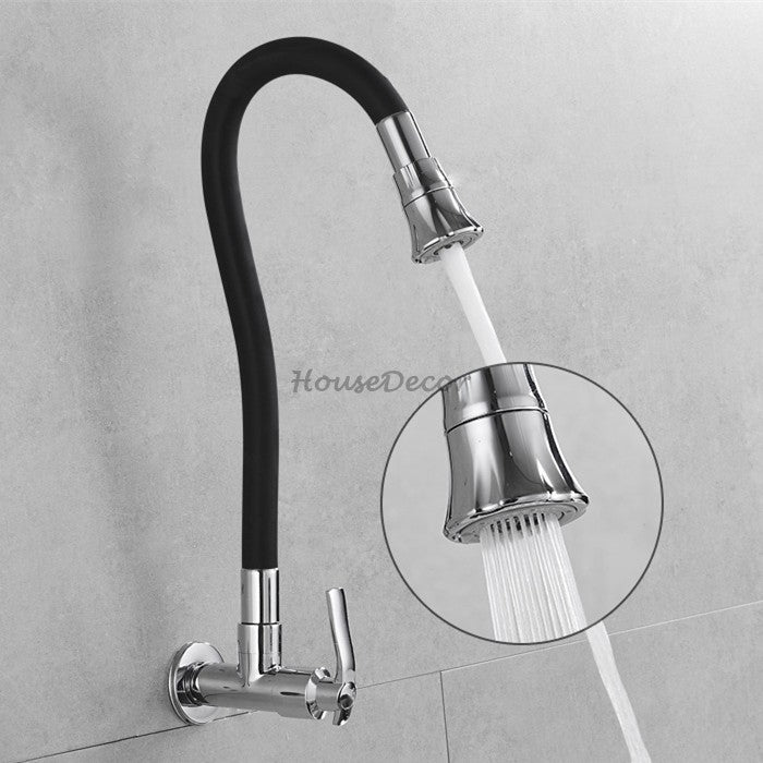 Modern kitchen sink mixer tap swivel spout detail view
