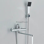 Chrome Brass bath shower mixer tap swivel spout detail view