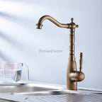 Antique Brass kitchen sink mixer tap swivel spout main view