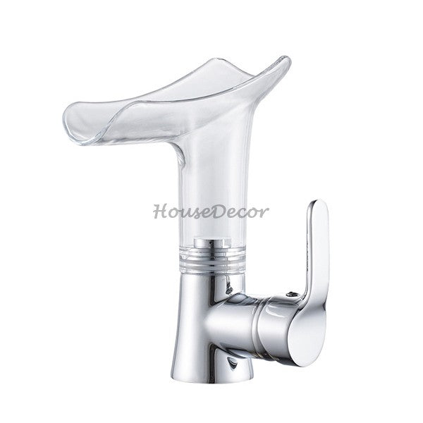 Chrome bath shower mixer tap waterfall spout main view
