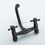Black kitchen sink mixer tap swivel spout detail view
