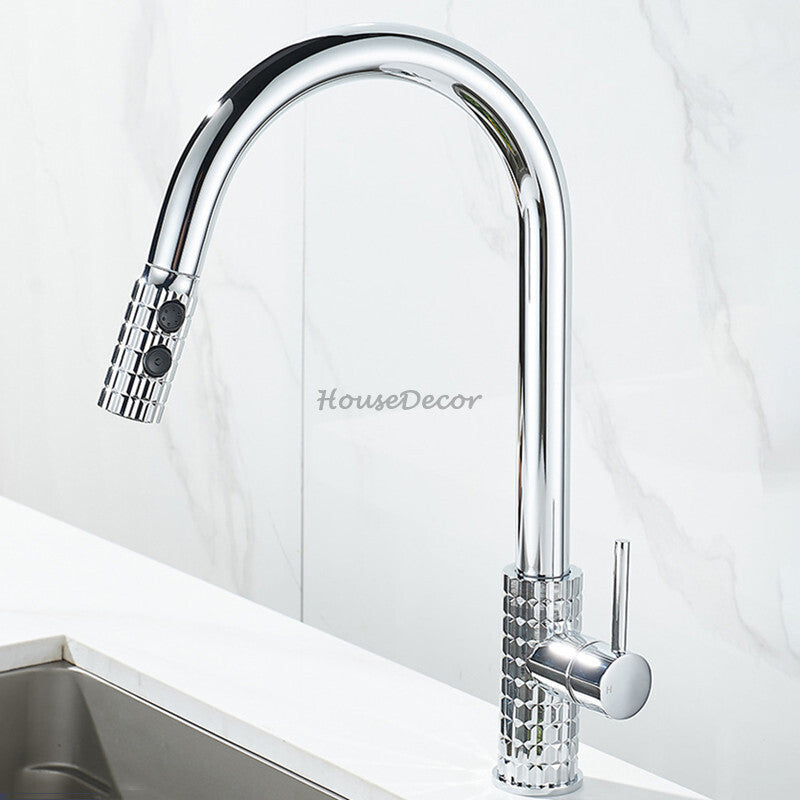 Modern kitchen sink mixer tap swivel spout additional view
