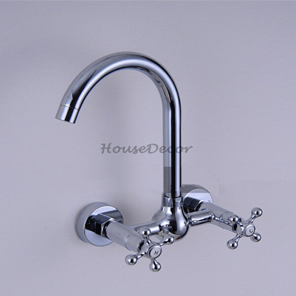 Chrome kitchen sink mixer tap swivel spout detail view