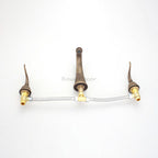 Modern bath shower mixer tap dual handle control detail view
