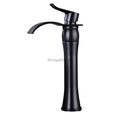 Modern bath shower mixer tap waterfall spout detail view