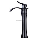 Modern bath shower mixer tap waterfall spout detail view