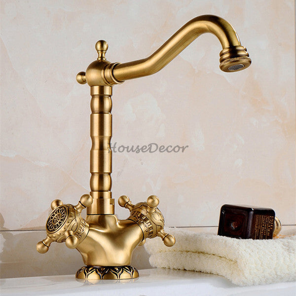 Antique Brass bath shower mixer tap swivel spout additional view