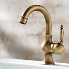 Antique Brass bath shower mixer tap swivel spout main view