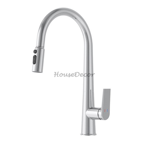 Modern kitchen sink mixer tap pull out spray main view
