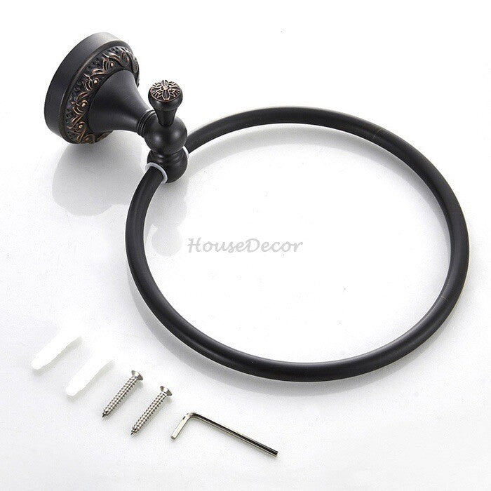 Black towel ring detailed product view detail view