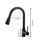 Black kitchen sink mixer tap pull out spray additional view