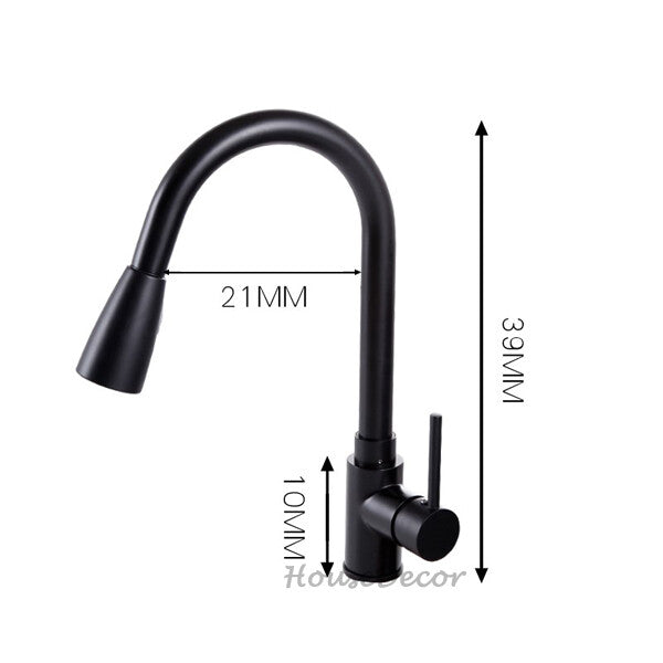Black kitchen sink mixer tap pull out spray additional view