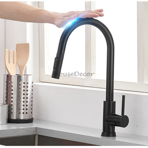 Modern kitchen sink mixer tap pull out spray additional view