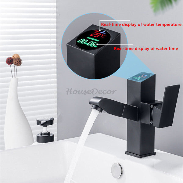 Modern bath shower mixer tap pull out spray detail view