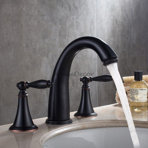 Modern bath shower mixer tap dual handle control additional view