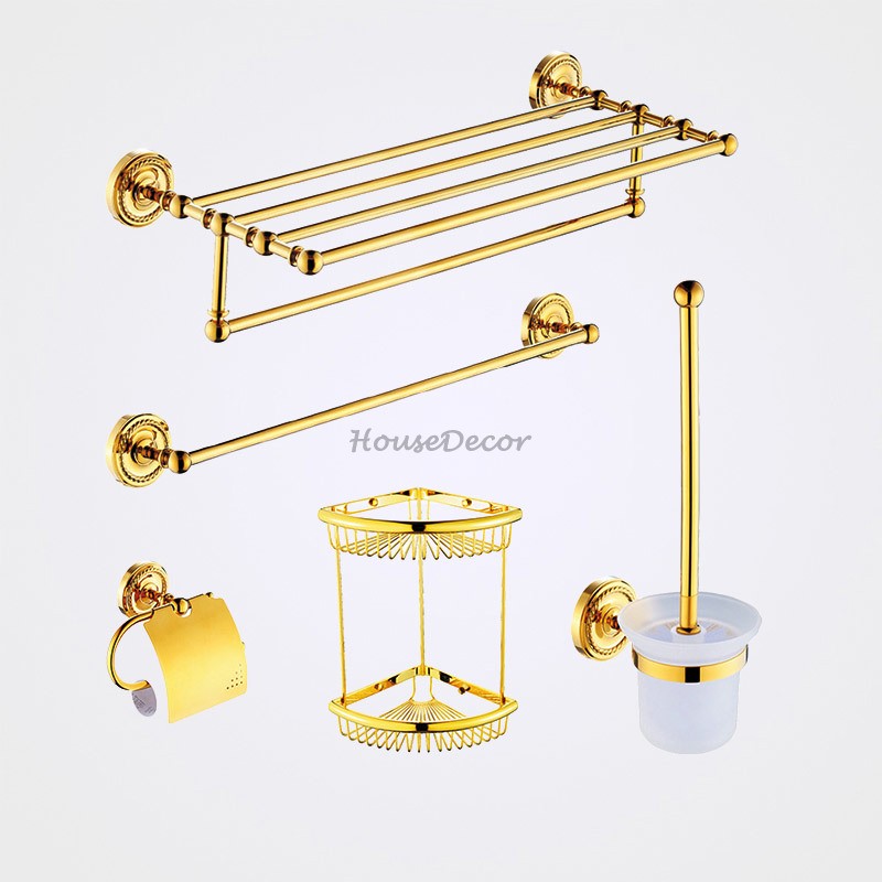 Gold Brass towel rack detailed product view main view