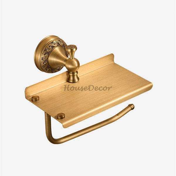 Antique Brass toilet paper holder wall mounted design main view