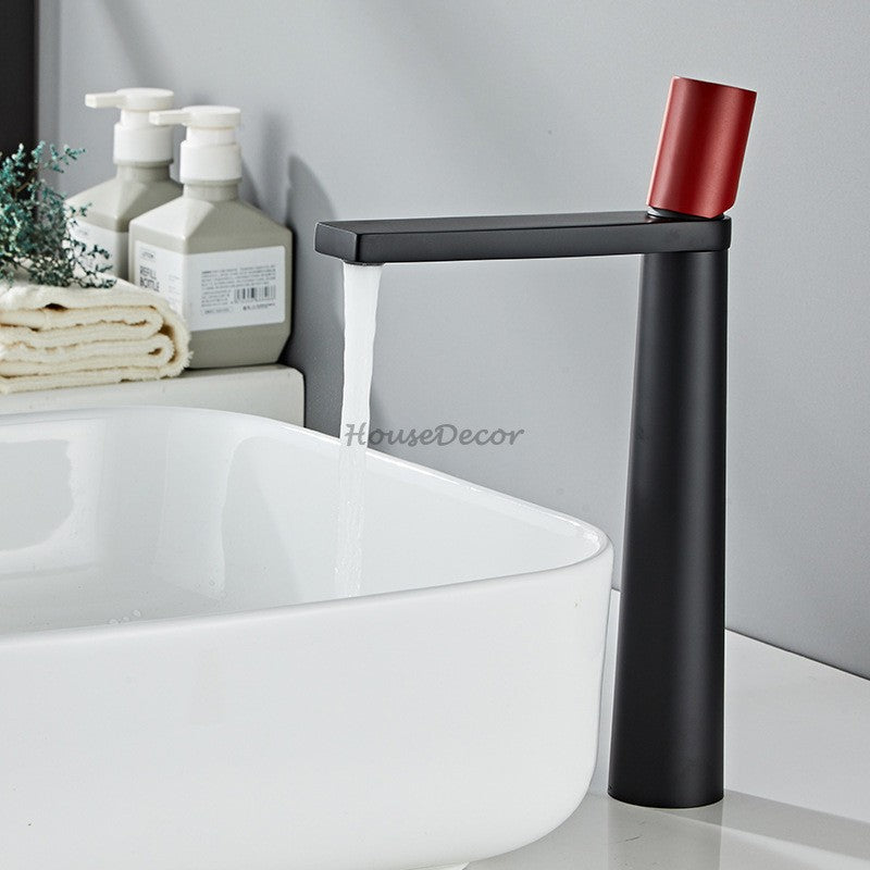 Modern bath shower mixer tap single lever control detail view