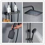 Black bath shower mixer tap wall mounted design additional view