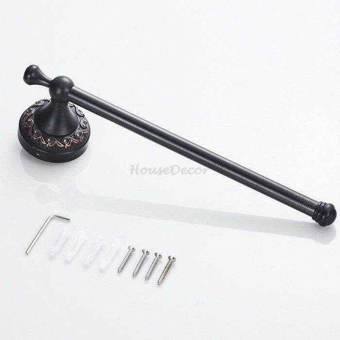 Black Brass towel rack wall mounted design additional view