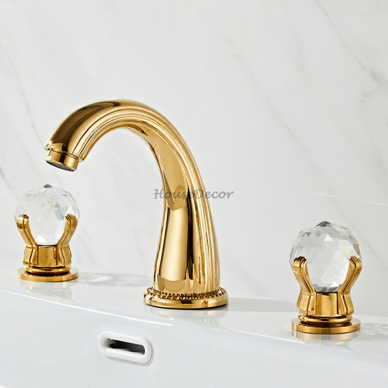 Modern bathroom basin mixer tap 3 hole installation additional view