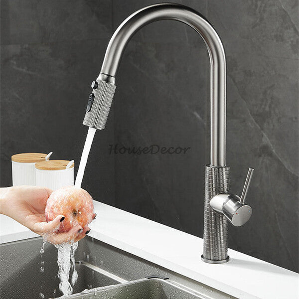 Modern kitchen sink mixer tap pull out spray additional view