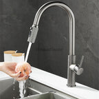 Modern kitchen sink mixer tap pull out spray additional view