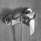 Chrome bath shower mixer tap wall mounted design detail view