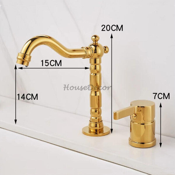 Gold bath shower mixer tap deck mounted design additional view