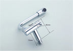 Chrome kitchen sink mixer tap swivel spout detail view