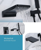 Modern bath shower mixer tap waterfall spout additional view