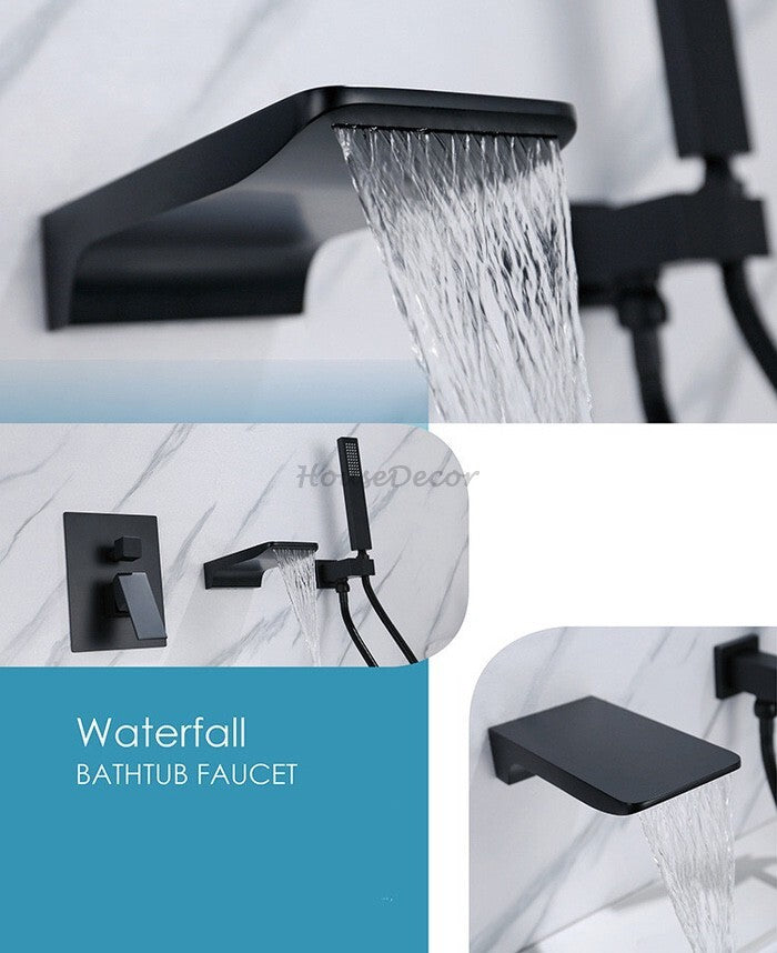 Modern bath shower mixer tap waterfall spout additional view
