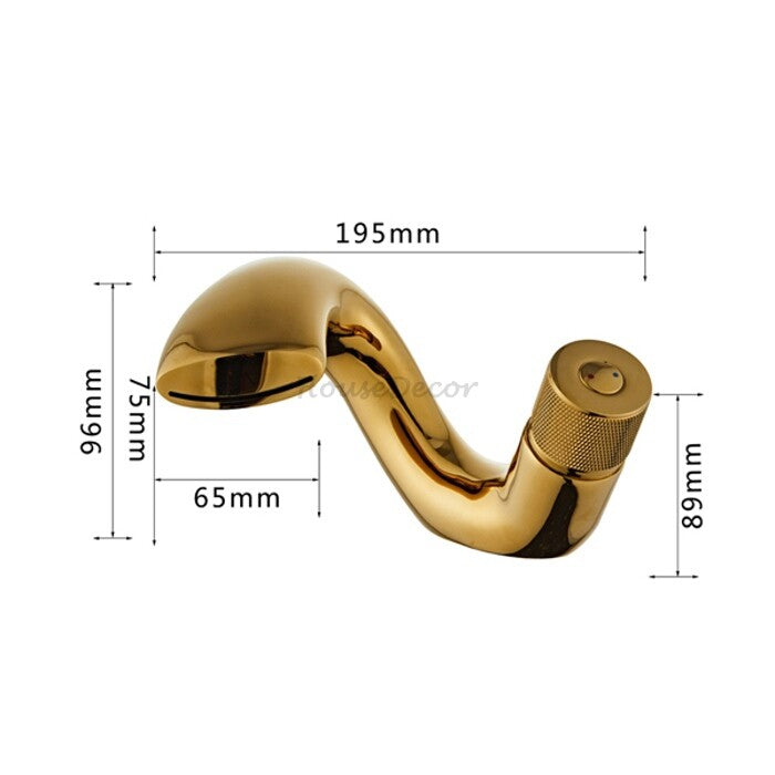 Brass bathroom basin mixer tap waterfall spout additional view
