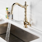 Modern kitchen sink mixer tap pull out spray main view