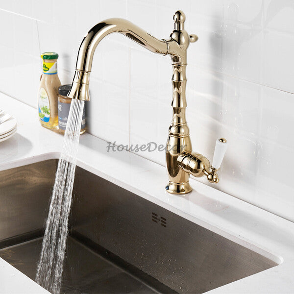 Modern kitchen sink mixer tap pull out spray main view