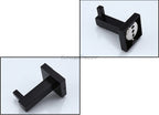 Black robe hook wall mounted design detail view