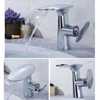 Modern bathroom basin mixer tap waterfall spout additional view