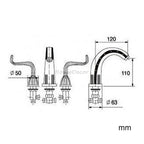 Modern bath shower mixer tap dual handle control additional view