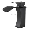 Black bath shower mixer tap waterfall spout main view