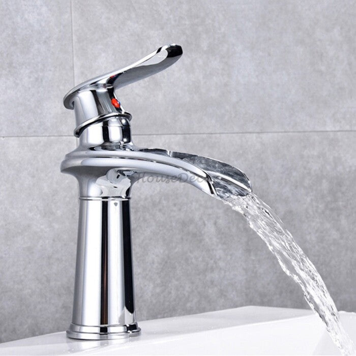 Modern bath shower mixer tap waterfall spout main view