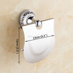 Chrome Ceramic toilet paper holder wall mounted design detail view