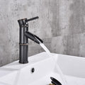 Black bath shower mixer tap deck mounted design detail view