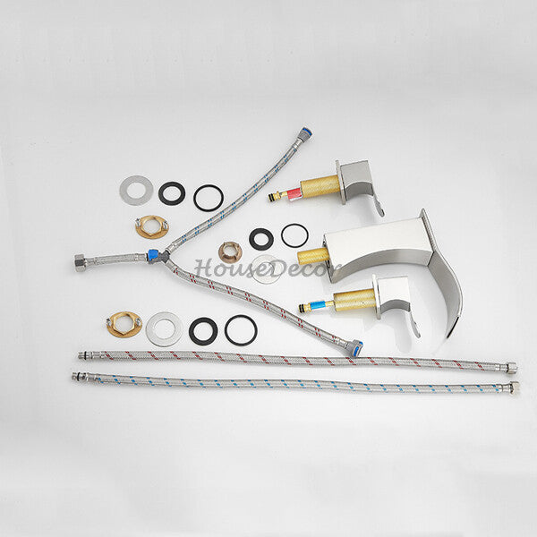 Modern bath shower mixer tap waterfall spout additional view