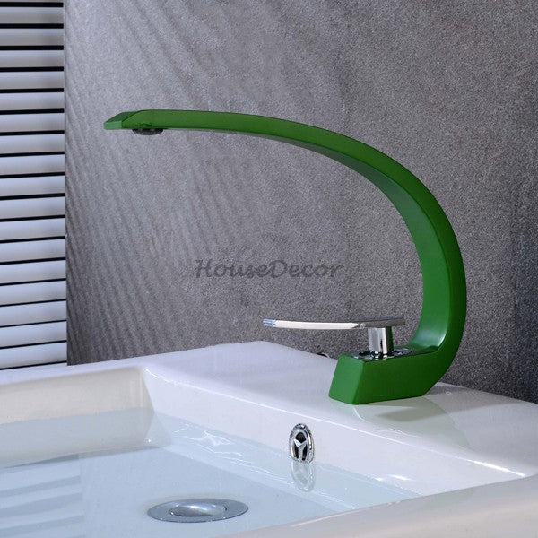 Green bath shower mixer tap deck mounted design detail view