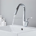 Modern bath shower mixer tap swivel spout detail view